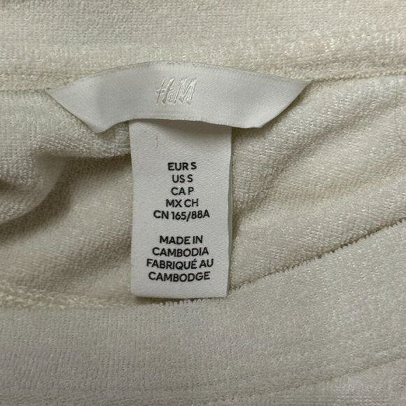 H&M Women's Ivory Cream Long Sleeve Oversized Pullover Casual Shirt Small - Picture 4 of 5